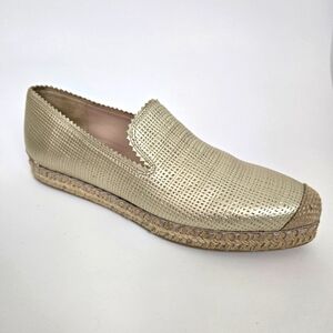 STUART WEITZMAN Metallic Leather Espadrilles